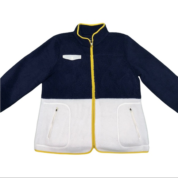 Talbots XL Plush Sherpa Colour Block Zip Up Sweatshirt Jacket Coat - Picture 3 of 10